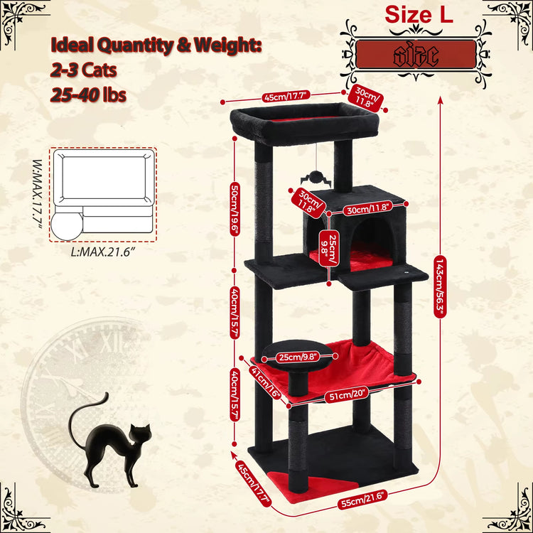 Luxury Cat Tree House Tower with Cabinet Solid Wood Cat Tree Posting Toy Multi-Level Kitten Cat Condo Rascador Gato Arbre À Chat