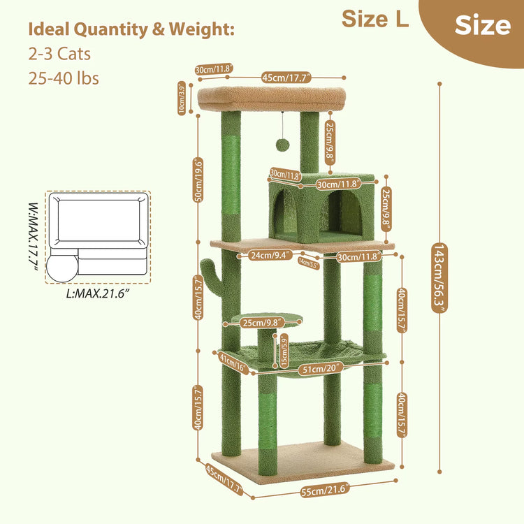 Luxury Cat Tree House Tower with Cabinet Solid Wood Cat Tree Posting Toy Multi-Level Kitten Cat Condo Rascador Gato Arbre À Chat