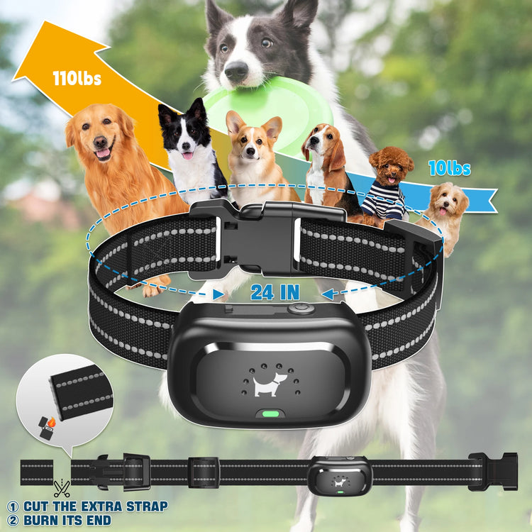 Remote Dog Shock Collar Anti-Bark IPX7 Waterproof Rechargeable Electric Dog Training Collar with Safe Static Vibration