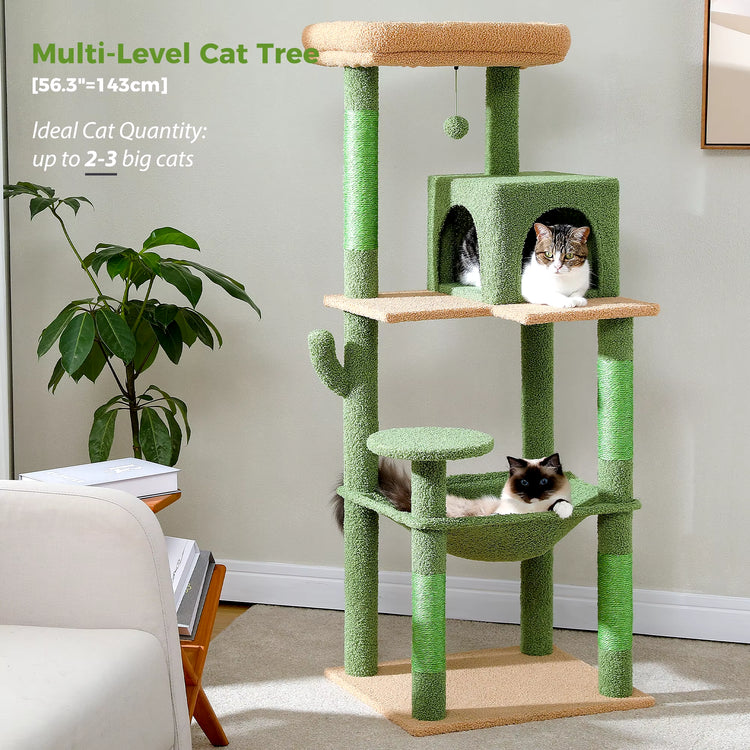 Luxury Cat Tree House Tower with Cabinet Solid Wood Cat Tree Posting Toy Multi-Level Kitten Cat Condo Rascador Gato Arbre À Chat