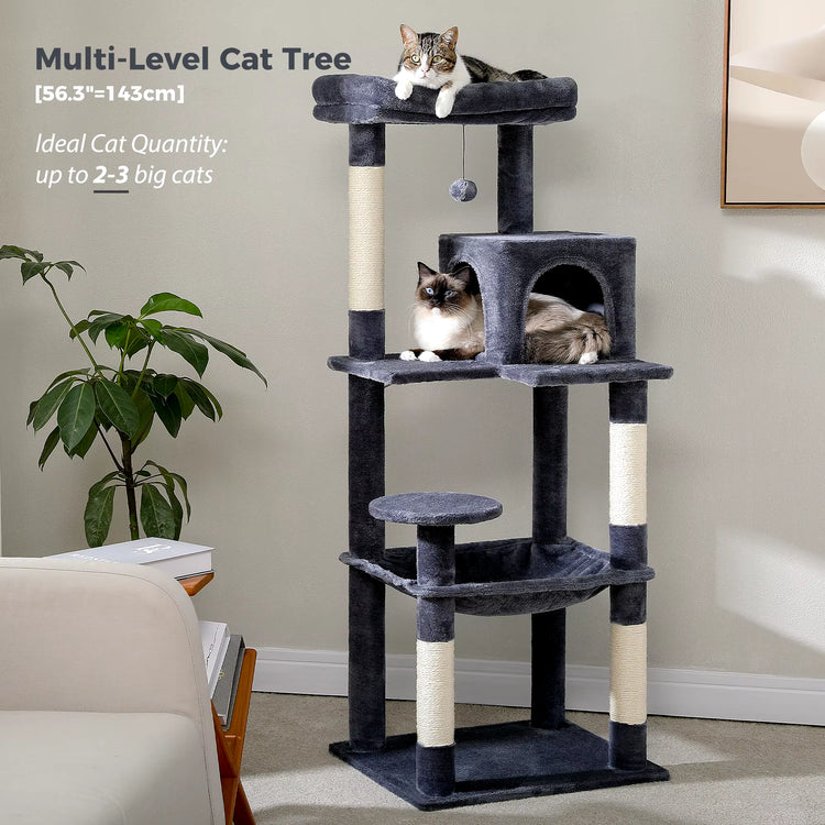 Luxury Cat Tree House Tower with Cabinet Solid Wood Cat Tree Posting Toy Multi-Level Kitten Cat Condo Rascador Gato Arbre À Chat