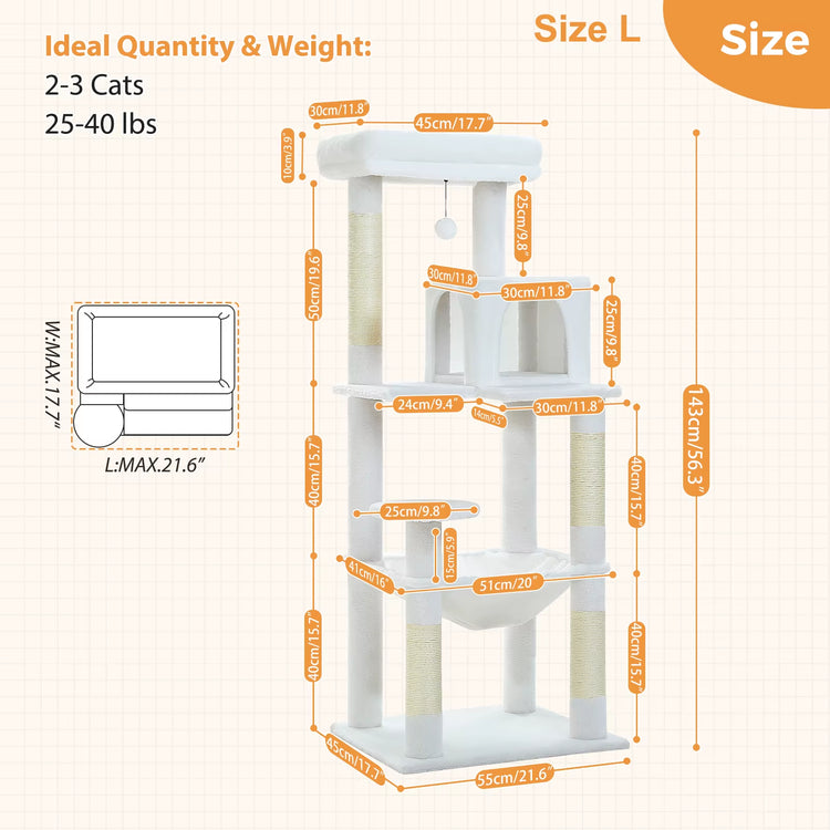 Luxury Cat Tree House Tower with Cabinet Solid Wood Cat Tree Posting Toy Multi-Level Kitten Cat Condo Rascador Gato Arbre À Chat