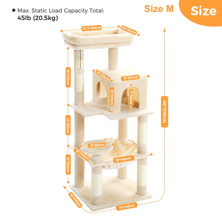 Luxury Cat Tree House Tower with Cabinet Solid Wood Cat Tree Posting Toy Multi-Level Kitten Cat Condo Rascador Gato Arbre À Chat