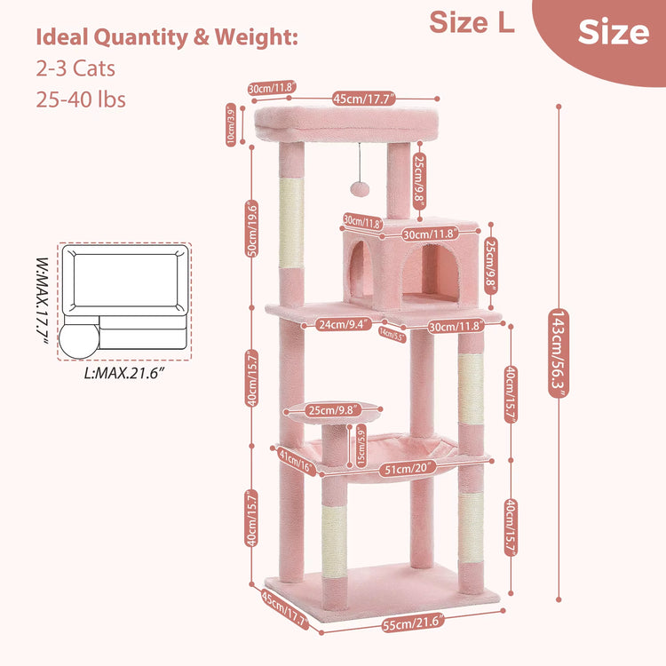 Luxury Cat Tree House Tower with Cabinet Solid Wood Cat Tree Posting Toy Multi-Level Kitten Cat Condo Rascador Gato Arbre À Chat