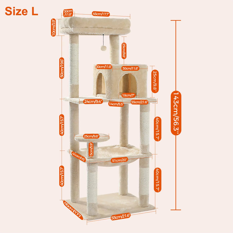 Luxury Cat Tree House Tower with Cabinet Solid Wood Cat Tree Posting Toy Multi-Level Kitten Cat Condo Rascador Gato Arbre À Chat