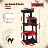 Luxury Cat Tree House Tower with Cabinet Solid Wood Cat Tree Posting Toy Multi-Level Kitten Cat Condo Rascador Gato Arbre À Chat