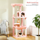 Luxury Cat Tree House Tower with Cabinet Solid Wood Cat Tree Posting Toy Multi-Level Kitten Cat Condo Rascador Gato Arbre À Chat