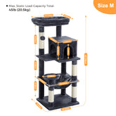 Luxury Cat Tree House Tower with Cabinet Solid Wood Cat Tree Posting Toy Multi-Level Kitten Cat Condo Rascador Gato Arbre À Chat