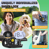 Remote Dog Shock Collar Anti-Bark IPX7 Waterproof Rechargeable Electric Dog Training Collar with Safe Static Vibration