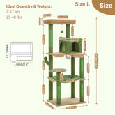 Luxury Cat Tree House Tower with Cabinet Solid Wood Cat Tree Posting Toy Multi-Level Kitten Cat Condo Rascador Gato Arbre À Chat