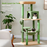 Luxury Cat Tree House Tower with Cabinet Solid Wood Cat Tree Posting Toy Multi-Level Kitten Cat Condo Rascador Gato Arbre À Chat