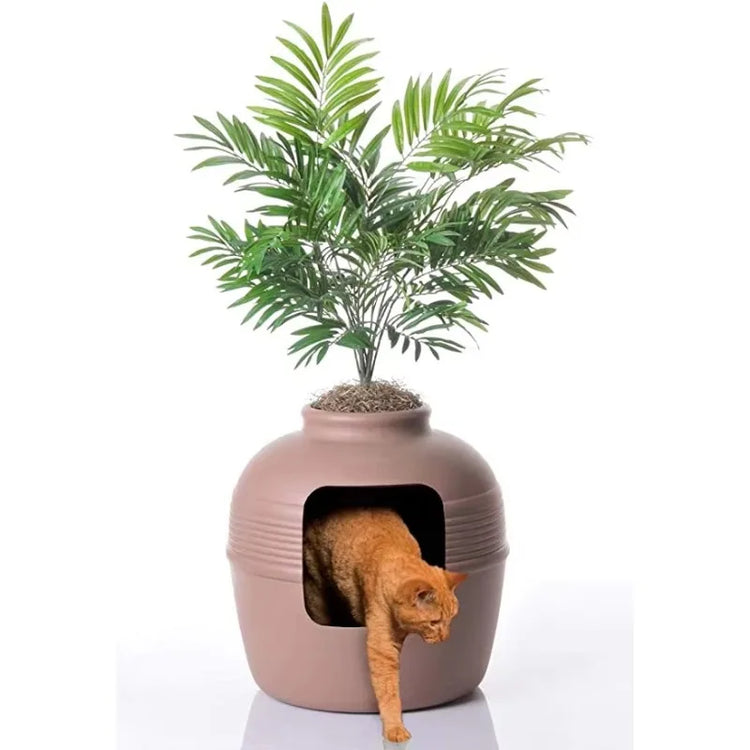 Good Price Pet Original Hidden Litter Box Artificial Plants Enclosed Cat Planter Litter Box for Easy to Clean