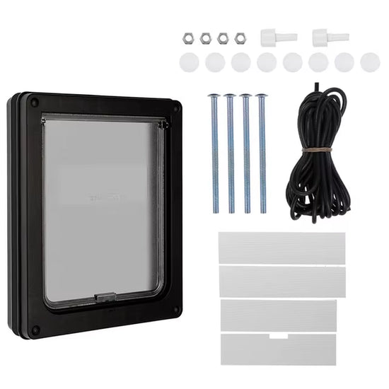 Pet Dog Door Safe Ferromagnetic Wall Entry Locking Automatically Close Pet Dog Cat Door Pet Supplies Flap Door Pet Door