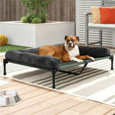 Dog Bed for Dogs and Cats Indoor Outdoor Elevated Pet Lounger Bed with Detachable Plush Bolster Cooling Summer L XL 2XL