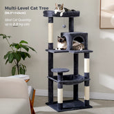 Luxury Cat Tree House Tower with Cabinet Solid Wood Cat Tree Posting Toy Multi-Level Kitten Cat Condo Rascador Gato Arbre À Chat