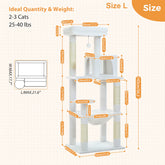 Luxury Cat Tree House Tower with Cabinet Solid Wood Cat Tree Posting Toy Multi-Level Kitten Cat Condo Rascador Gato Arbre À Chat