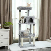 Luxury Cat Tree House Tower with Cabinet Solid Wood Cat Tree Posting Toy Multi-Level Kitten Cat Condo Rascador Gato Arbre À Chat