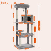 Luxury Cat Tree House Tower with Cabinet Solid Wood Cat Tree Posting Toy Multi-Level Kitten Cat Condo Rascador Gato Arbre À Chat